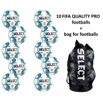 10 Football SELECT Team (FIFA QUALITY PRO) (size 5) + Bag for footballs